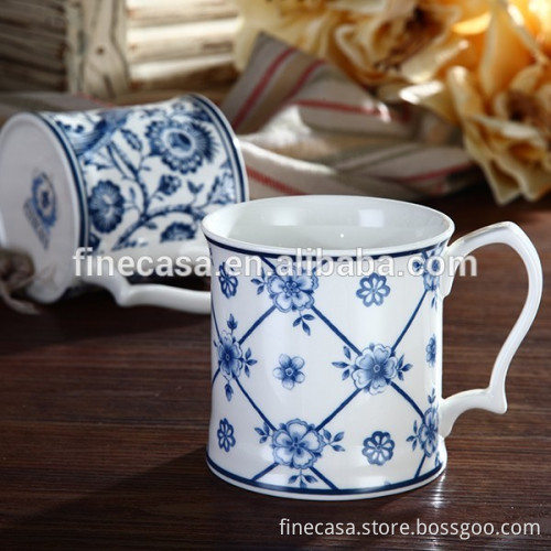 12OZ Elegant New Bone China Bulk Light Blue Coffee Mug of Blue Dream